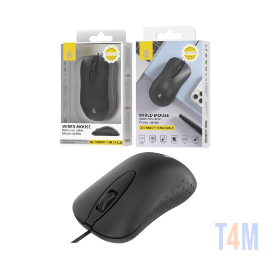 ONEPLUS NECKE WIRED MOUSE NG6039 NE 3 BUTTONS OPTICAL USB 1.5M BLACK